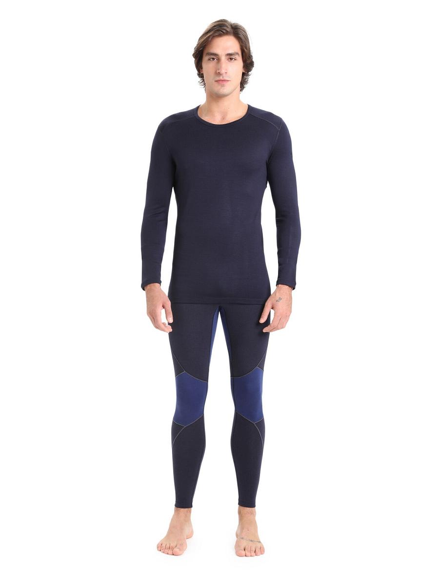 Base Layers Icebreaker Merino 260 Tech Long Sleeve Crewe Thermal Top Męskie Granatowe | PL 1550MQZA